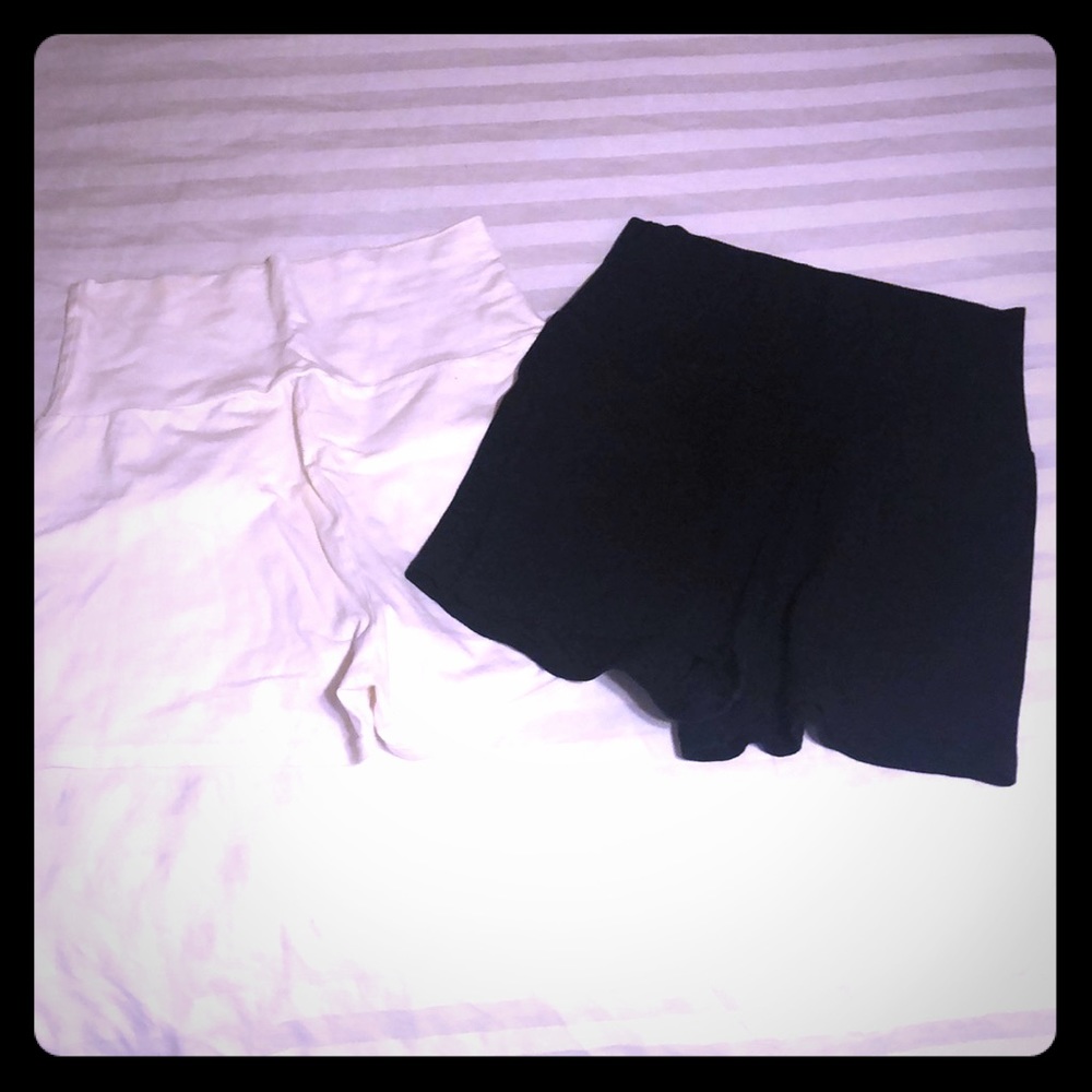 high waisted fold over athletic booty shorts